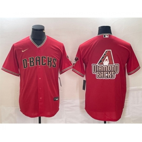 Men's Arizona Diamondbacks Red Team Big Logo Cool Base Stitched Baseball Jerseys - Ujersey