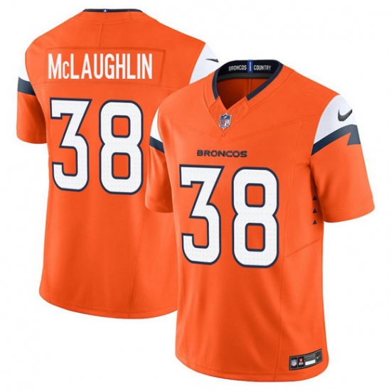 Men's Denver Broncos #38 Jaleel McLaughlin Orange 2025 F.U.S.E. Vapor Limited Football Stitched Jersey - Ujersey