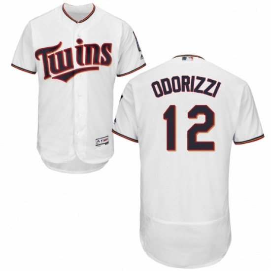 Men's Majestic Minnesota Twins #12 Jake Odorizzi White Home Flex Base Authentic Collection MLB Jersey