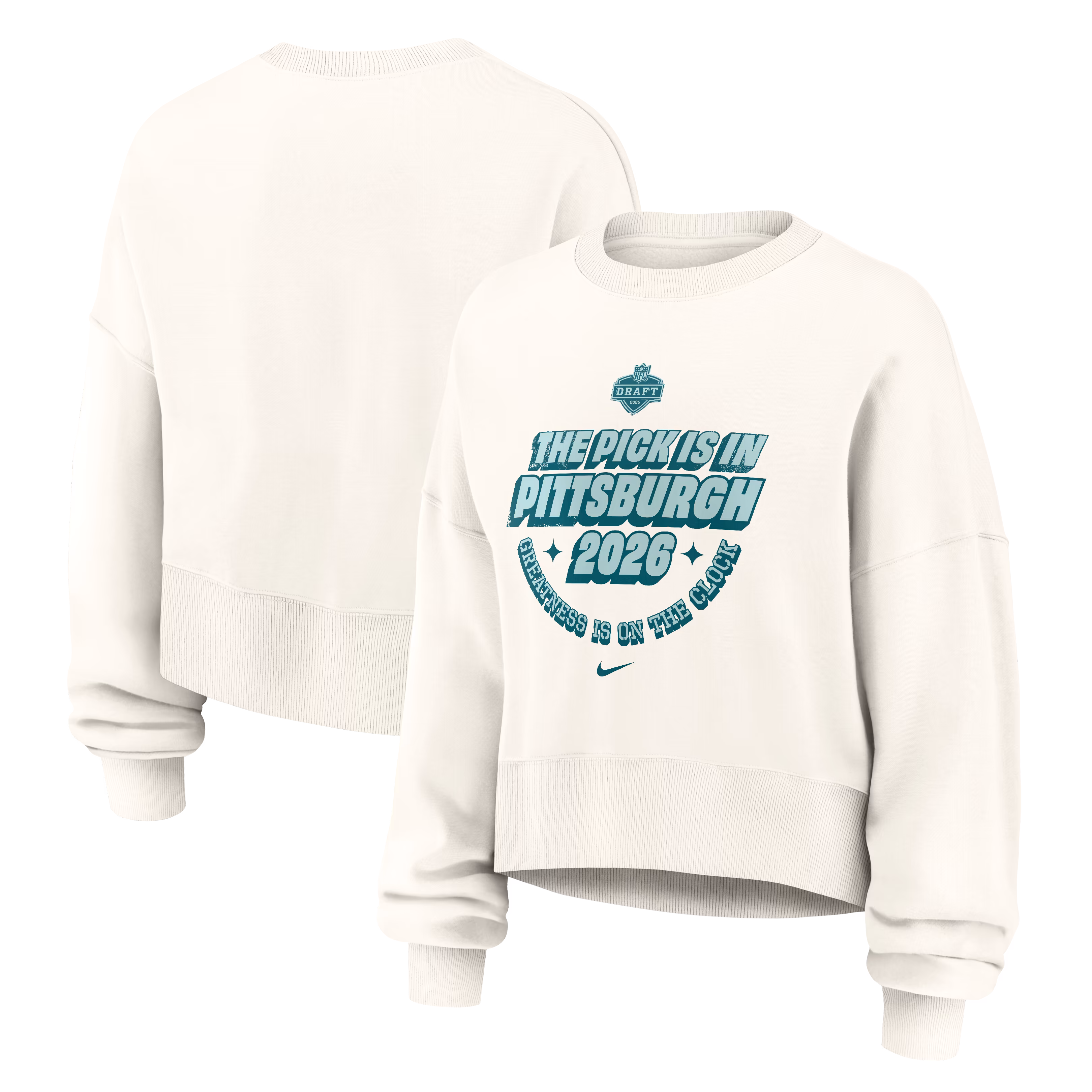 Women's 2026 NFL Draft Nike Cream Oversized Phoenix Sweatshirt - Ujersey