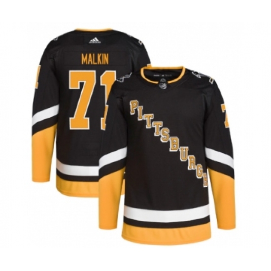 Men's Pittsburgh Penguins #71 Evgeni Malkin 2021-2022 Black Stitched Jersey - Ujersey