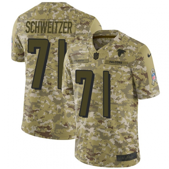 Men's Nike Atlanta Falcons #71 Wes Schweitzer Limited Camo 2018 Salute to Service NFL Jersey - Ujersey