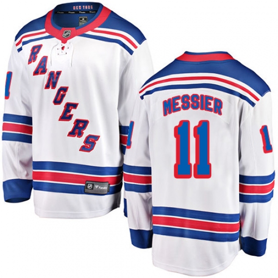 Youth New York Rangers #11 Mark Messier Fanatics Branded White Away Breakaway NHL Jersey - Ujersey