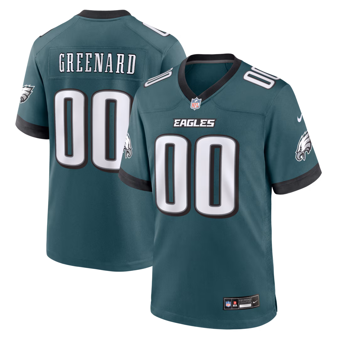 Men's Philadelphia Eagles Jonathan Greenard Nike Midnight Green Game Jersey - SUjersey01