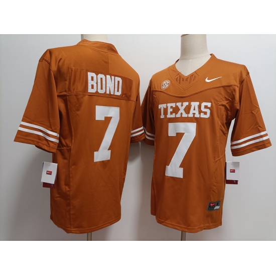 Men's Texas Longhorns #7 Isaiah Bond Yellow FUSE Stitched Jersey - Ujersey