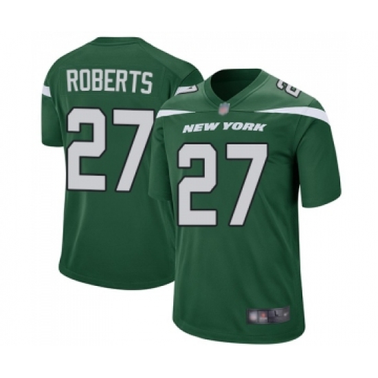Men's New York Jets #27 Darryl Roberts Game Green Team Color Football Jersey - Ujersey