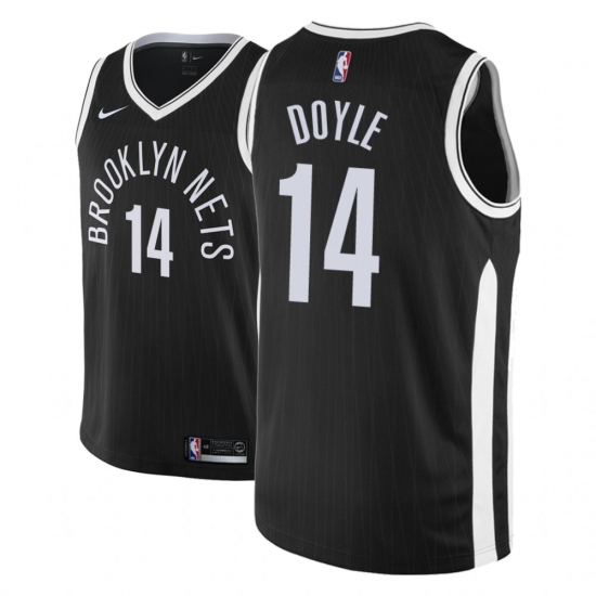 Men NBA 2018-19 Brooklyn Nets #14 Milton Doyle City Edition Black Jersey - Ujersey