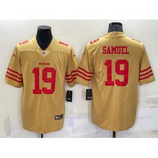 Men's San Francisco 49ers #19 Deebo Samuel Gold NEW 2022 Inverted Legend Stitched NFL Nike Limited Jersey - Ujersey