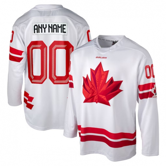Men's Canada Hockey Custom White 2026 Stitched Hockey Jersey - Ujersey