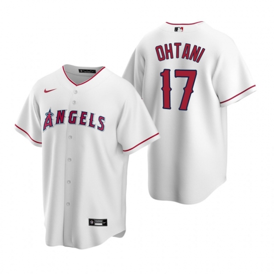 Men's Nike Los Angeles Angels #17 Shohei Ohtani White Home Stitched Baseball Jersey - Ujersey