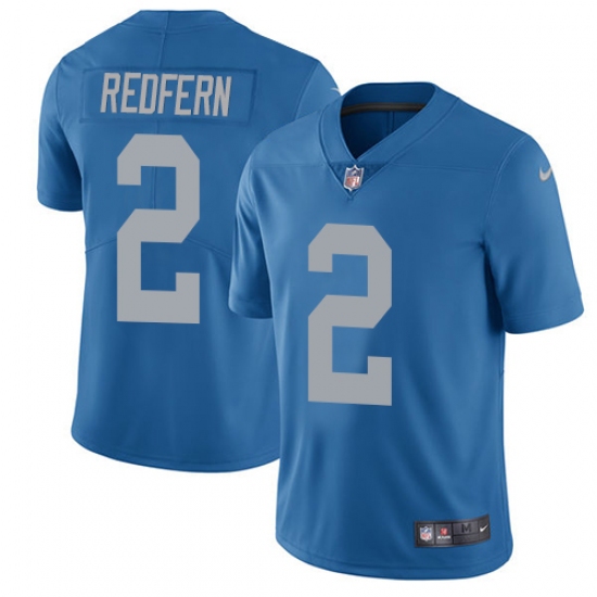Men's Nike Detroit Lions #2 Kasey Redfern Elite Blue Alternate NFL Jersey - Ujersey