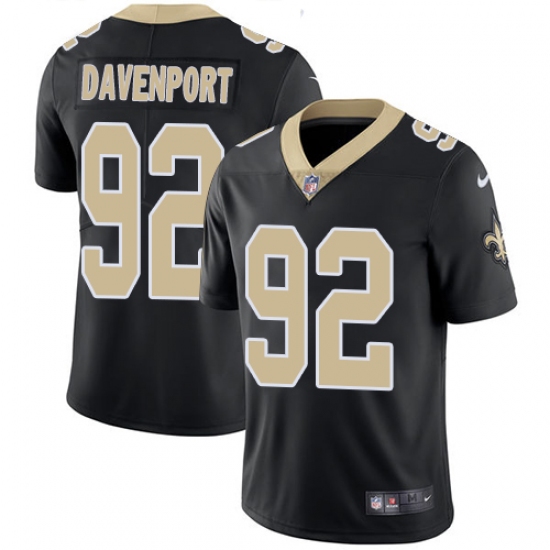 Nike New Orleans Saints #92 Marcus Davenport Black Team Color Men's Stitched NFL Vapor Untouchable Limited Jersey - Ujersey