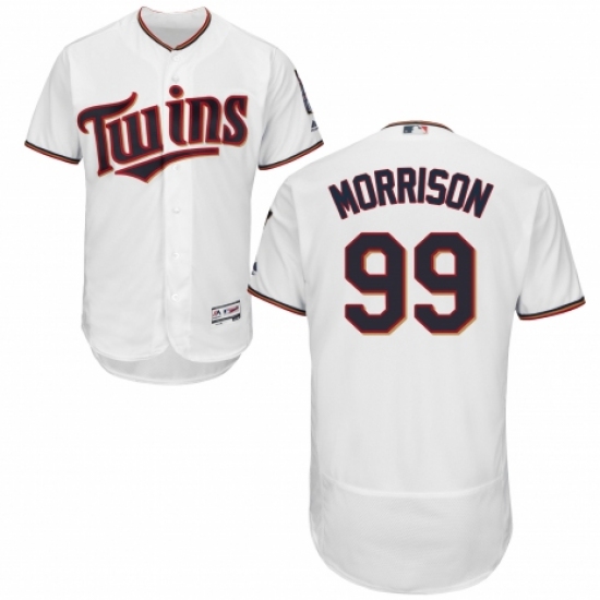 Men's Majestic Minnesota Twins #99 Logan Morrison White Home Flex Base Authentic Collection MLB Jersey - Ujersey