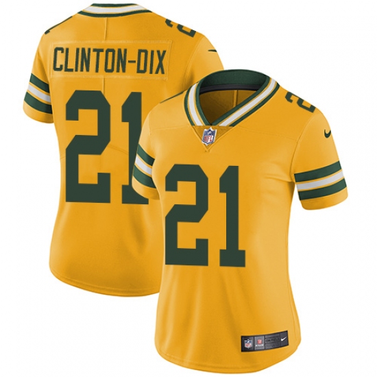 Women's Nike Green Bay Packers #21 Ha Ha Clinton-Dix Limited Gold Rush Vapor Untouchable NFL Jersey - Ujersey