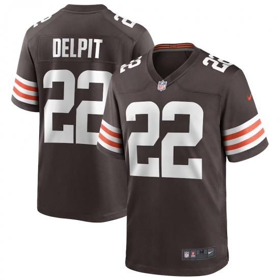 Men's Cleveland Browns #22 Grant Delpit Nike Brown Player Game Jersey.webp - Ujersey