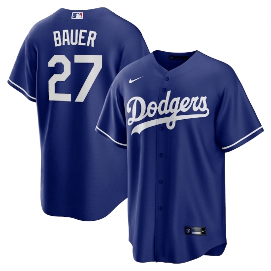 Men's Los Angeles Dodgers #27 Trevor Bauer Blue Nike Royal Alternate Official Replica Player Jersey - Ujersey