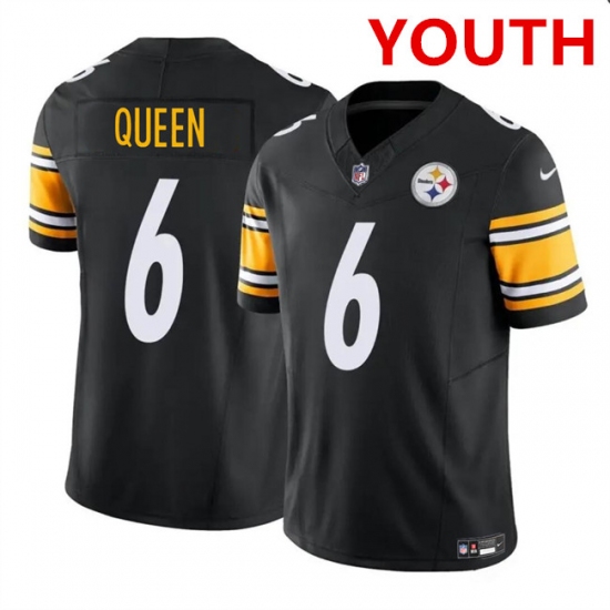 Youth Pittsburgh Steelers #6 Patrick Queen Black F.U.S.E. Vapor Untouchable Limited Football Stitched Jersey - Ujersey