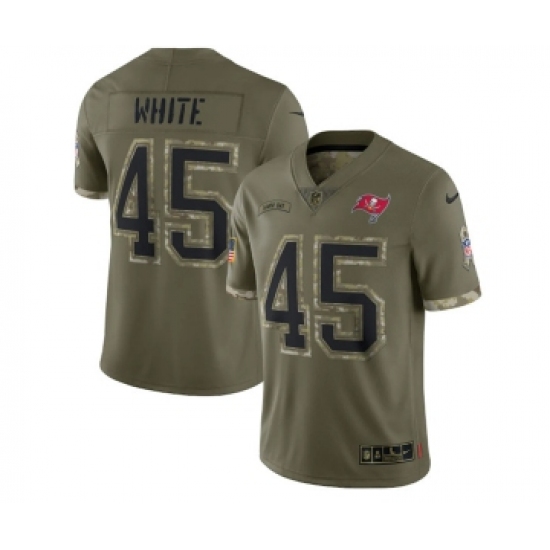 Men's Tampa Bay Buccaneers #45 Devin White 2022 Olive Salute To Service Limited Stitched Jersey - Ujersey