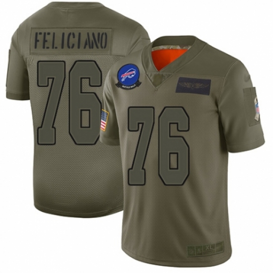 Youth Buffalo Bills #76 Jon Feliciano Limited Camo 2019 Salute to Service Football Jersey - Ujersey