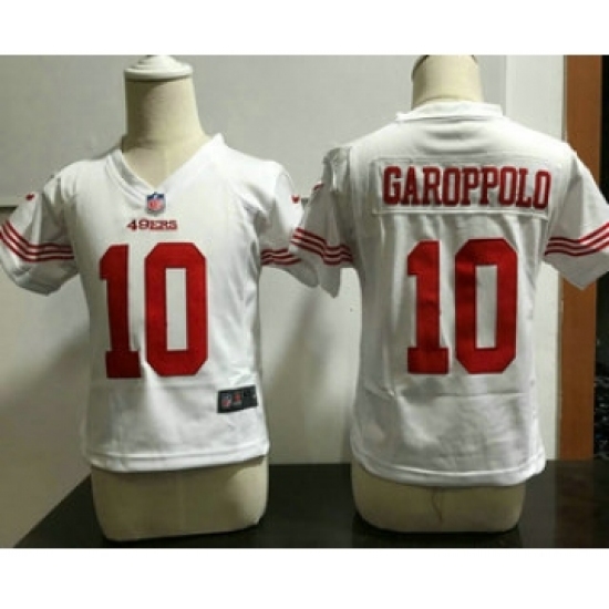 Toddler San Francisco 49ers #10 Jimmy Garoppolo White Road NFL Nike Jersey - Ujersey