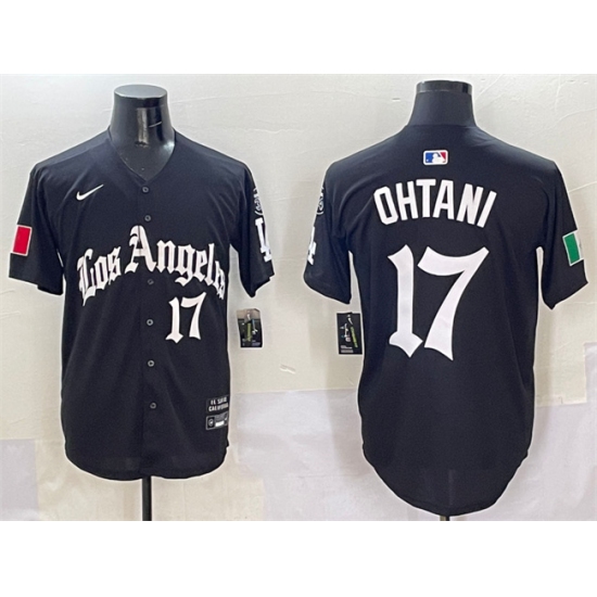 Men's Los Angeles Dodgers #17 Shohei Ohtani Black Mexico 2025 LA Gothic Style With Fernando Vapor Premier Limited Stitched Baseball Jersey - Ujersey