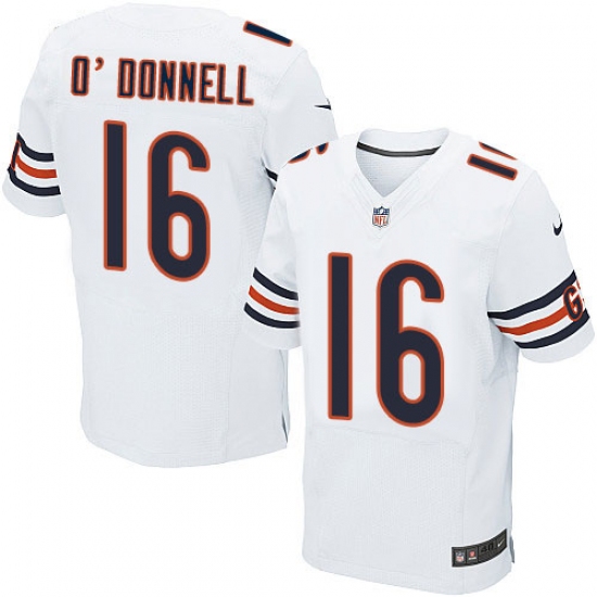 Men's Nike Chicago Bears #16 Pat O'Donnell Elite White NFL Jersey - Ujersey
