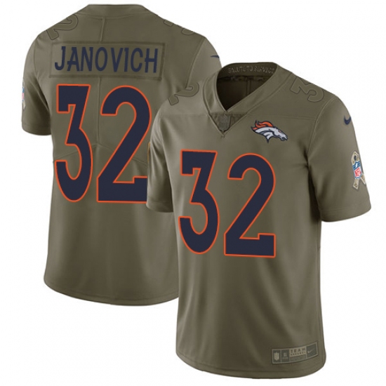 Youth Nike Denver Broncos #32 Andy Janovich Limited Olive 2017 Salute to Service NFL Jersey - Ujersey