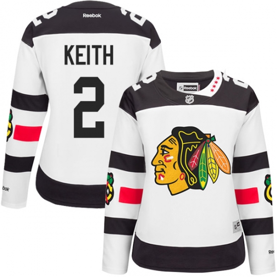 Women's Reebok Chicago Blackhawks #2 Duncan Keith Premier White 2016 Stadium Series NHL Jersey - Ujersey