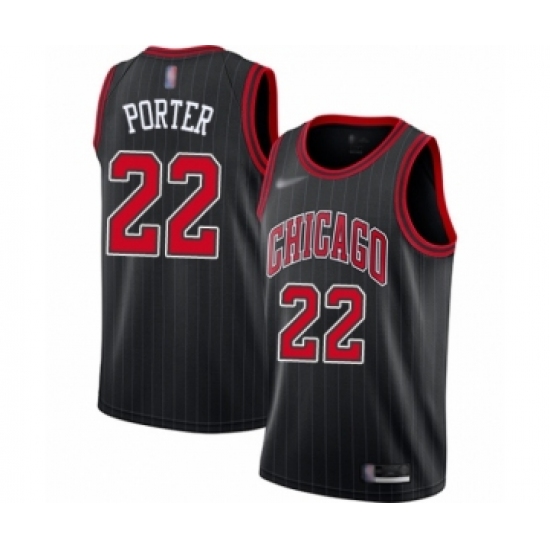 Women's Chicago Bulls #22 Otto Porter Swingman Black Finished Basketball Jersey - Statement Edition - Ujersey