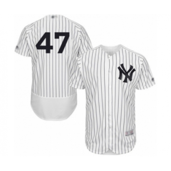 Men's New York Yankees #47 Jordan Montgomery White Home Flex Base Authentic Collection Baseball Player Jersey - Ujersey