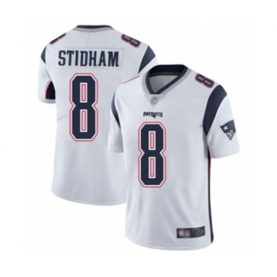 Men's New England Patriots #8 Jarrett Stidham White Vapor Untouchable Limited Player Football Jersey - Ujersey