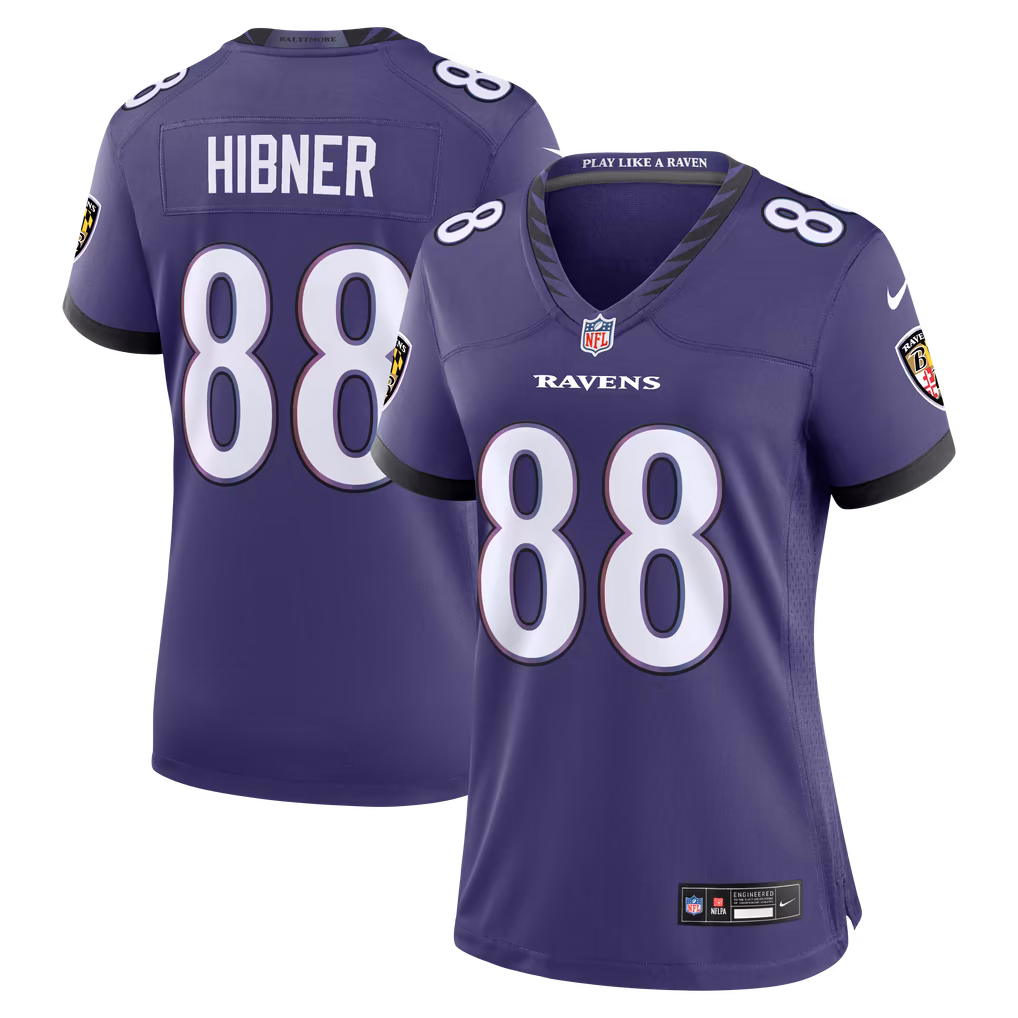 Women's Baltimore Ravens Matthew Hibner Nike Purple Team Game Jersey - SUjersey01
