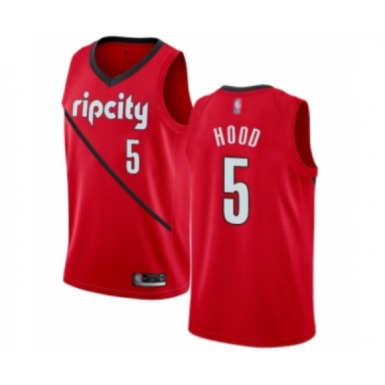 Women's Portland Trail Blazers #5 Rodney Hood Red Swingman Jersey - Earned Edition - Ujersey
