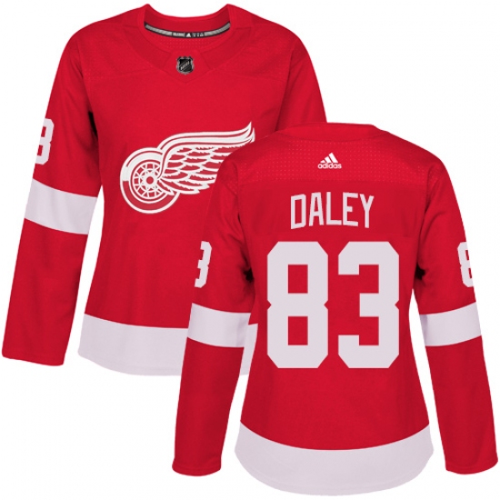 Women's Adidas Detroit Red Wings #83 Trevor Daley Premier Red Home NHL Jersey - Ujersey