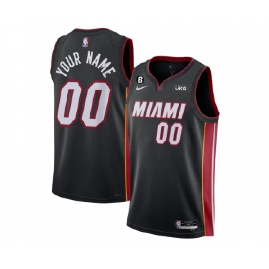 Men's Miami Heat Customized Black Icon Edition With NO.6 Stitched Basketball Jersey - Ujersey
