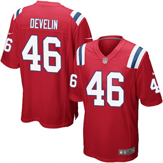 Men's Nike New England Patriots #46 James Develin Game Red Alternate NFL Jersey - Ujersey