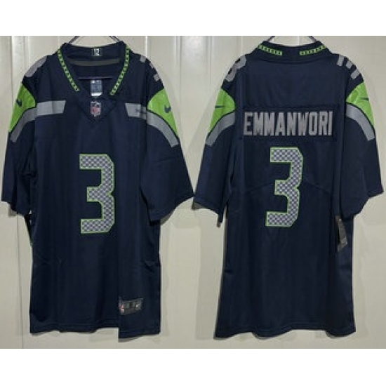 Men's Seattle Seahawks #3 Nick Emmanwori Limited Navy Vapor Jersey - Ujersey