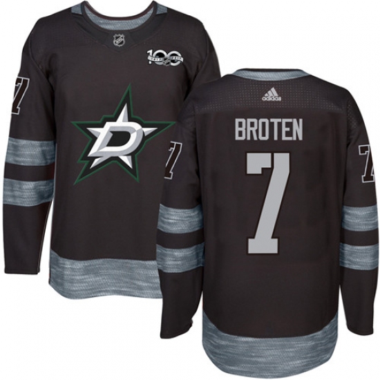 Men's Adidas Dallas Stars #7 Neal Broten Premier Black 1917-2017 100th Anniversary NHL Jersey - Ujersey
