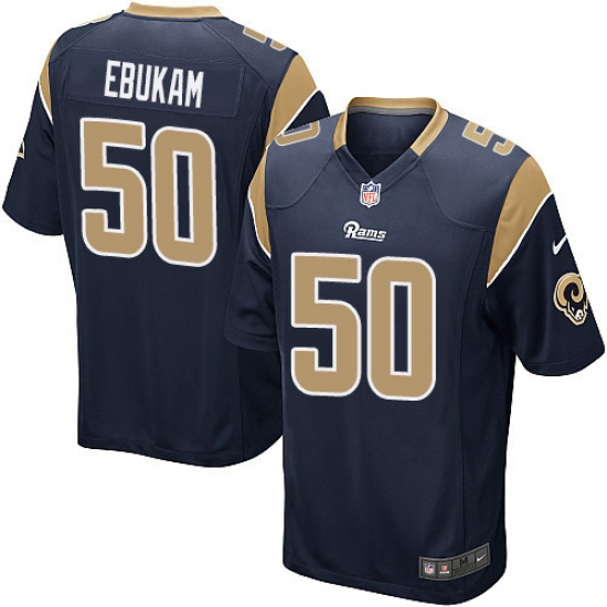 Men's Nike Los Angeles Rams #50 Samson Ebukam Game Navy Blue Team Color NFL Jersey - Ujersey