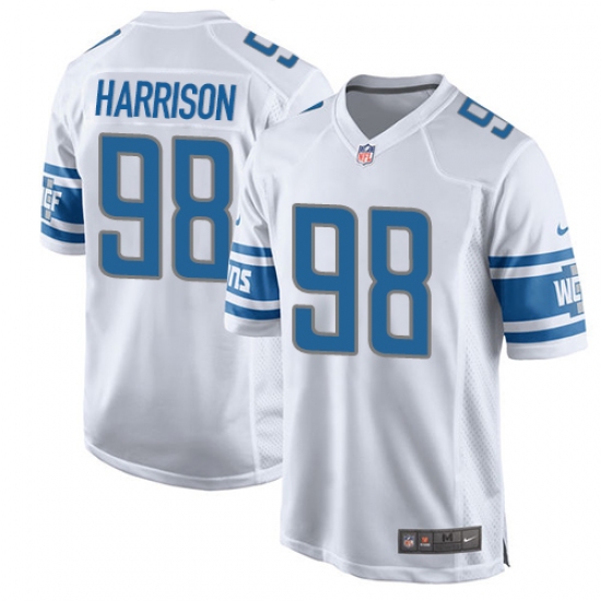 Men's Nike Detroit Lions #98 Damon Harrison Game White NFL Jersey - Ujersey