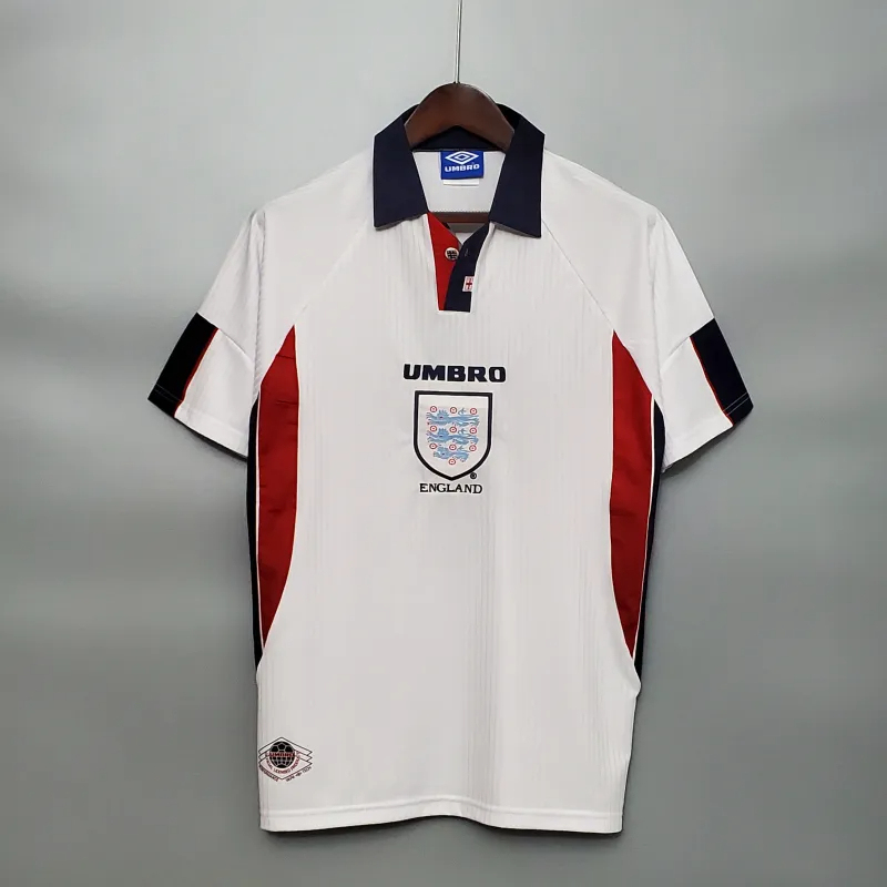 England Retro Soccer Jersey Home Custom Shirt World Cup 1998 - ujerseystore