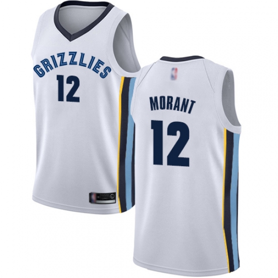 Women's Nike Memphis Grizzlies #12 Ja Morant White NBA Swingman Association Edition Jersey - Ujersey