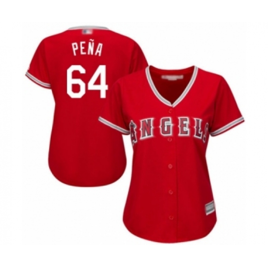 Women's Los Angeles Angels of Anaheim #64 Felix Pena Authentic Red Alternate Cool Base Baseball Player Jersey - Ujersey