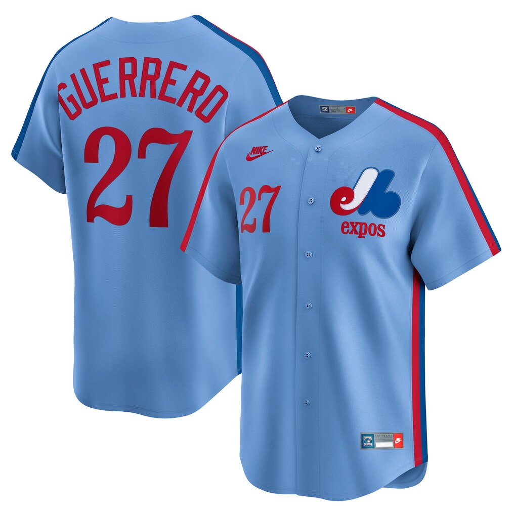 Men's Montreal Expos Vladimir Guerrero Nike Powder Blue Cooperstown Collection Limited Jersey - Ujersey