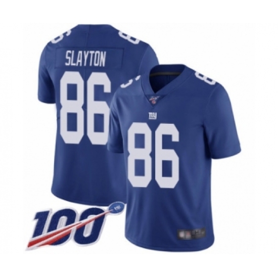 Men's New York Giants #86 Darius Slayton Royal Blue Team Color Vapor Untouchable Limited Player 100th Season Football Jersey - Ujersey