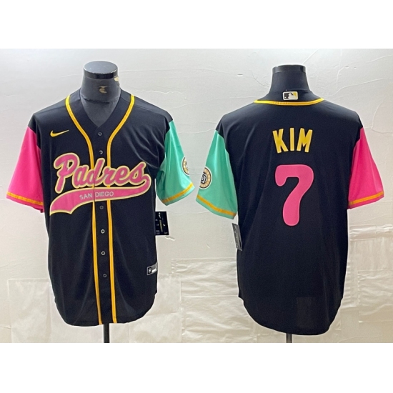 Men's San Diego Padres #7 Ha Seong Kim Black NEW 2023 City Connect Cool Base Stitched Jerseys - Ujersey