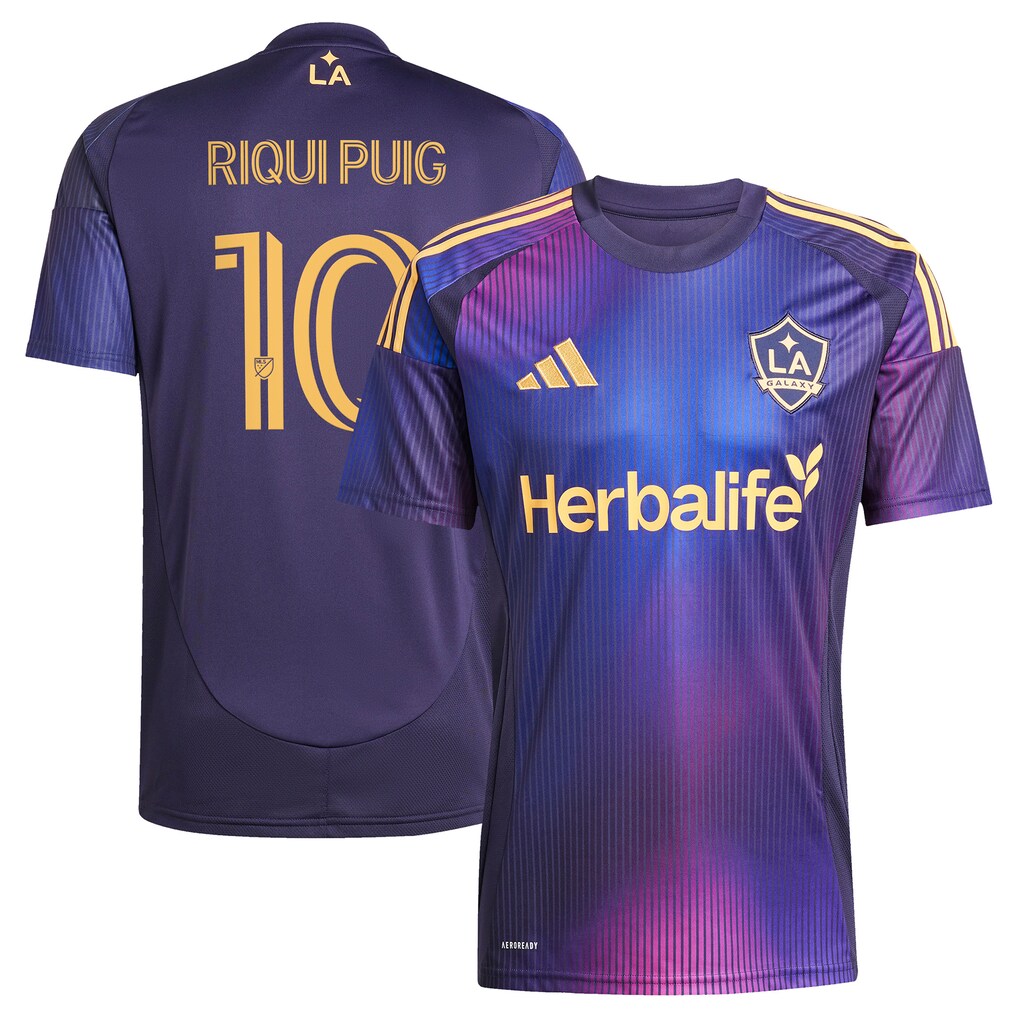 Men's LA Galaxy Riqui Puig adidas Navy 2025 RIZON Replica Player Jersey - Ujersey