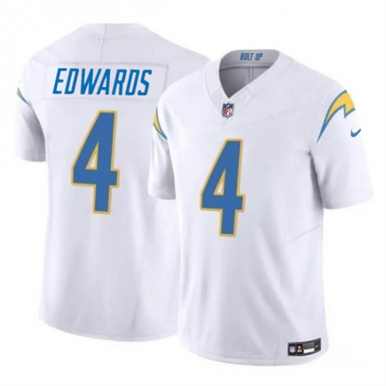 Men's Los Angeles Chargers #4 Gus Edwards White 2024 F.U.S.E. Vapor Limited Football Stitched Jersey - Ujersey