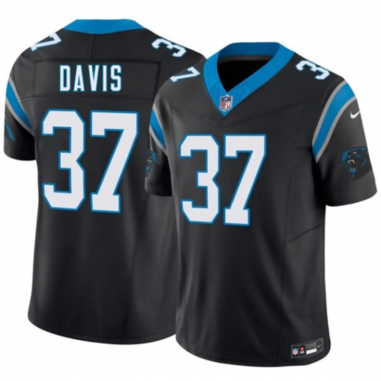 Men's Carolina Panthers #37 Miles Davis Black 2026 Draft F.U.S.E. Vapor Limited Football Stitched Jersey - Ujersey