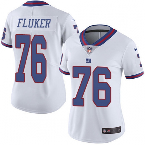 Women's Nike New York Giants #76 D.J. Fluker Limited White Rush Vapor Untouchable NFL Jersey - Ujersey